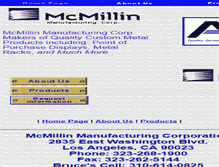 Tablet Screenshot of mcmillinmfg.com